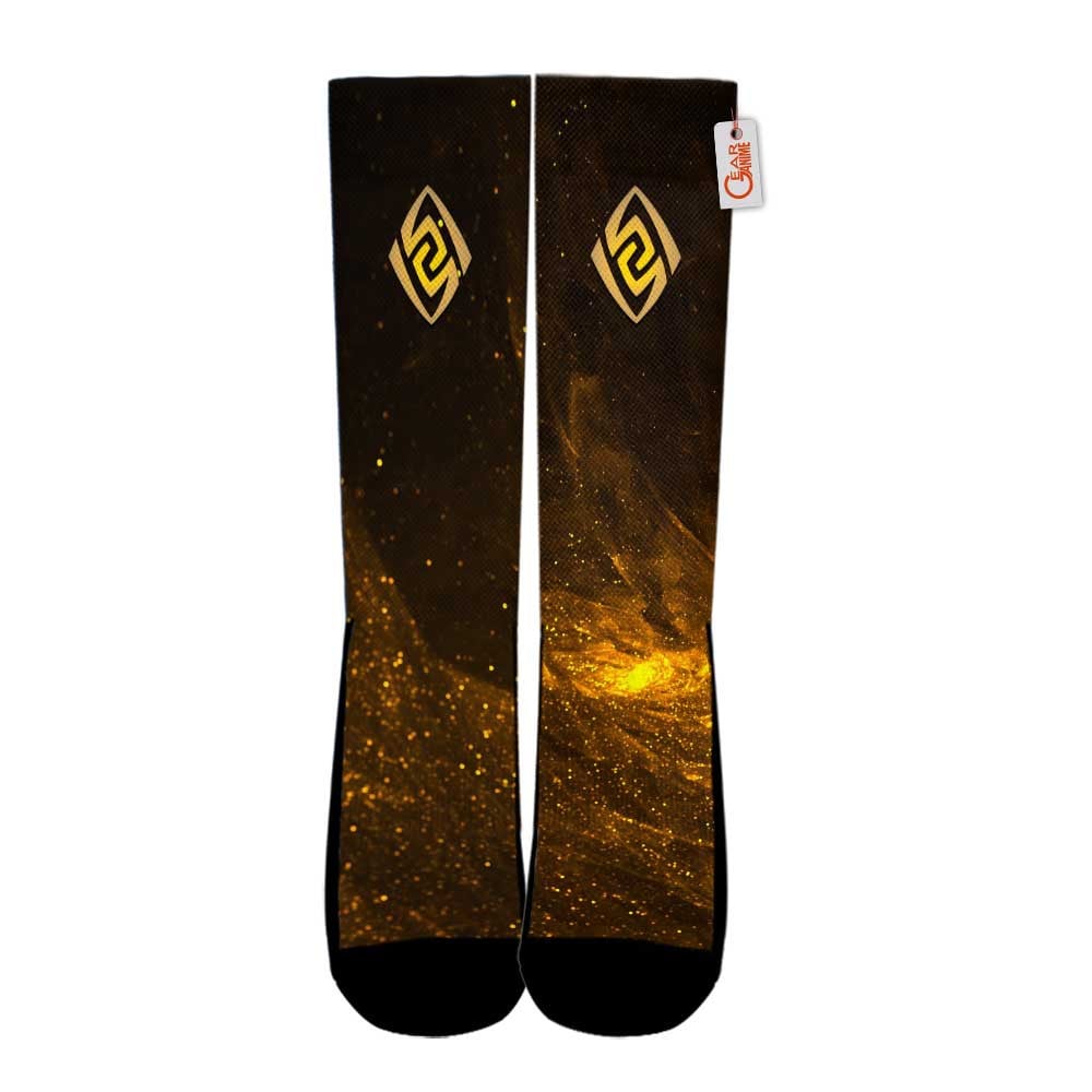 Geo Earth Element Socks Genshin Impact Game Collection - FREE with shoes order