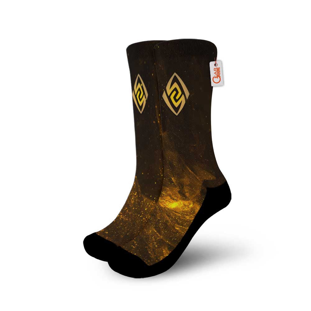 Geo Earth Element Socks Genshin Impact Game Collection - FREE with shoes order