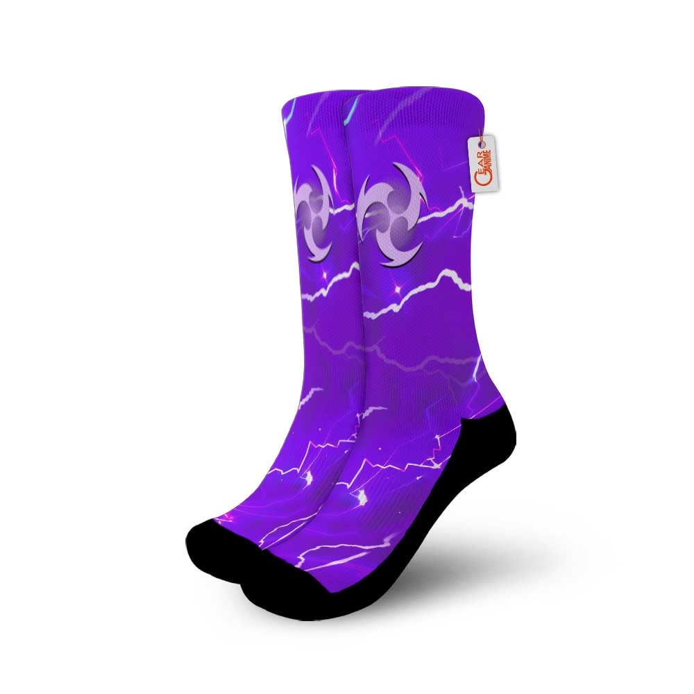 Electro Lightning Element Socks Genshin Impact Game Collection - FREE with shoes order