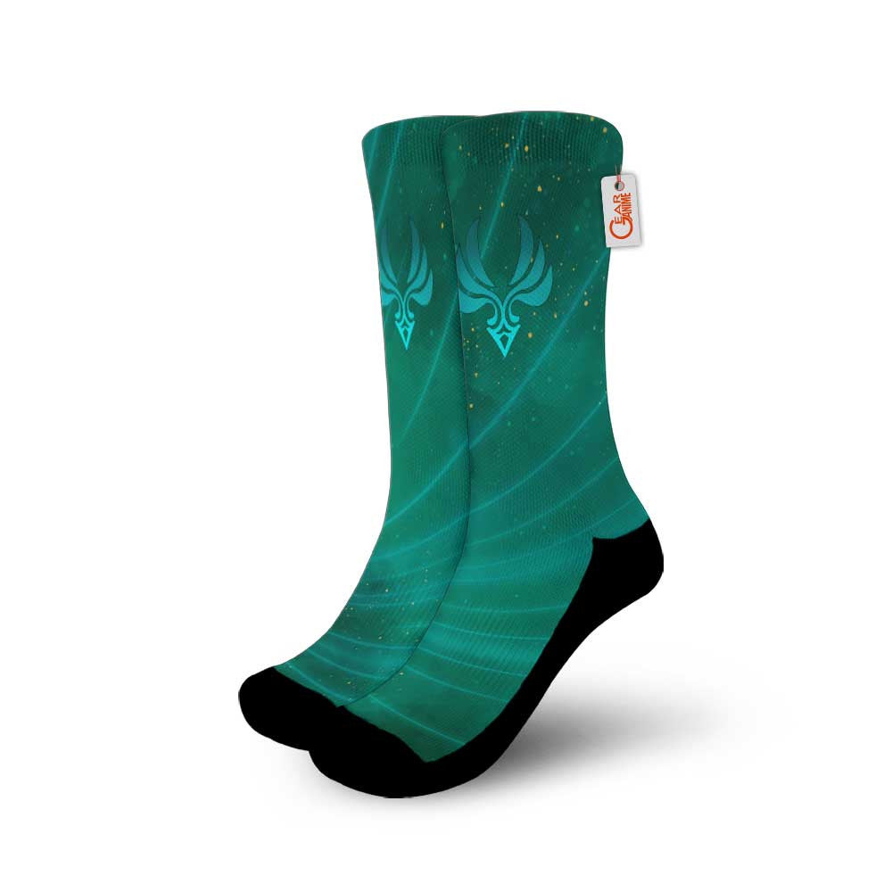 Anemo Wind Element Socks Genshin Impact Game Collection - FREE with shoes order