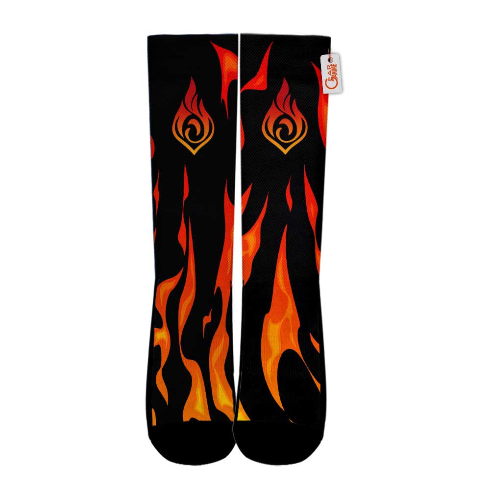 Pyro Fire Element Socks Genshin Impact Game Collection - FREE with shoes order