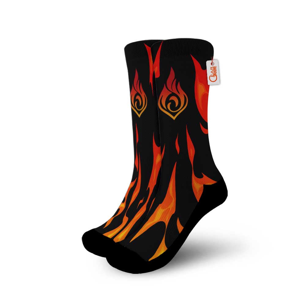 Pyro Fire Element Socks Genshin Impact Game Collection - FREE with shoes order
