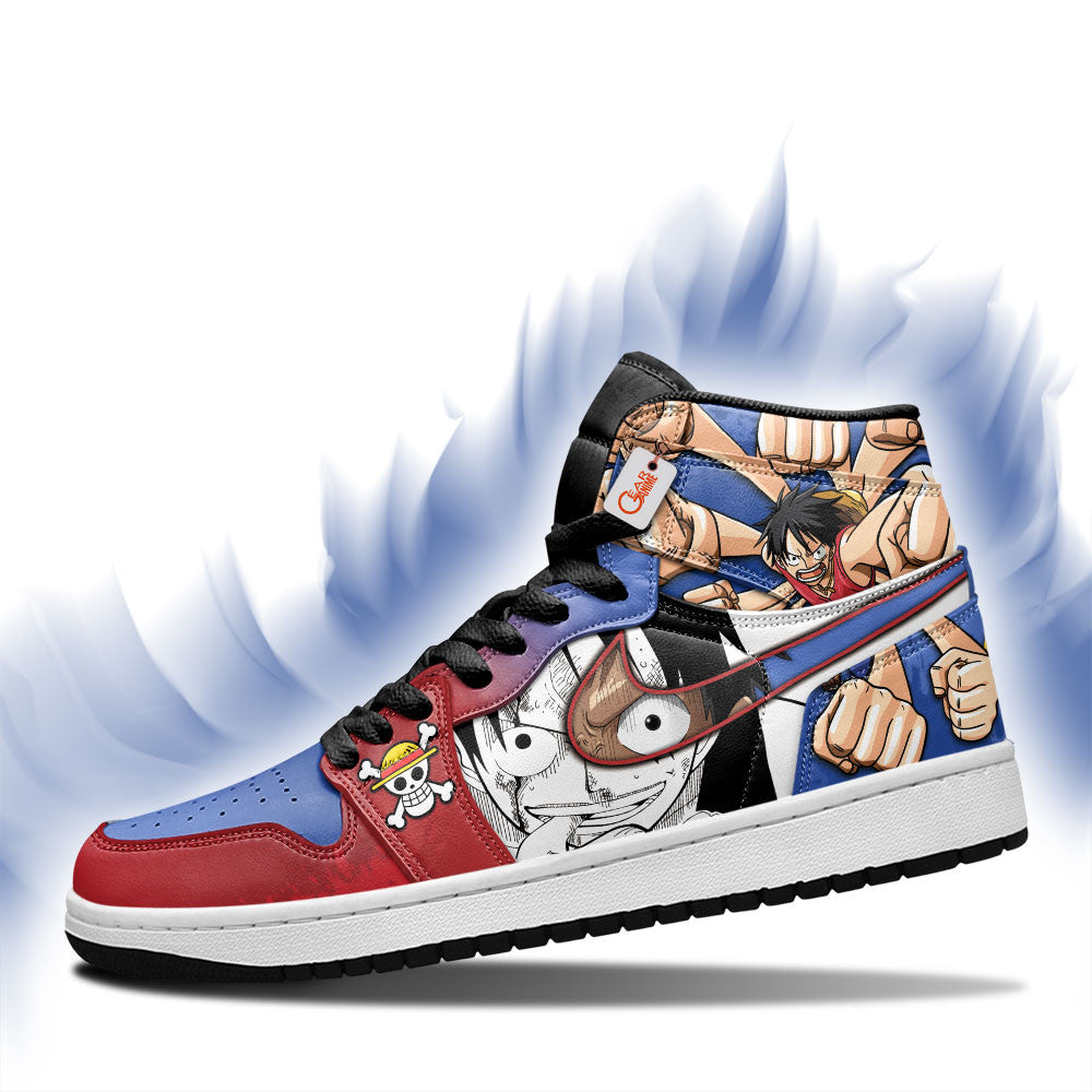 Luffy and Zoro Custom High-Top Sneakers Manga Style