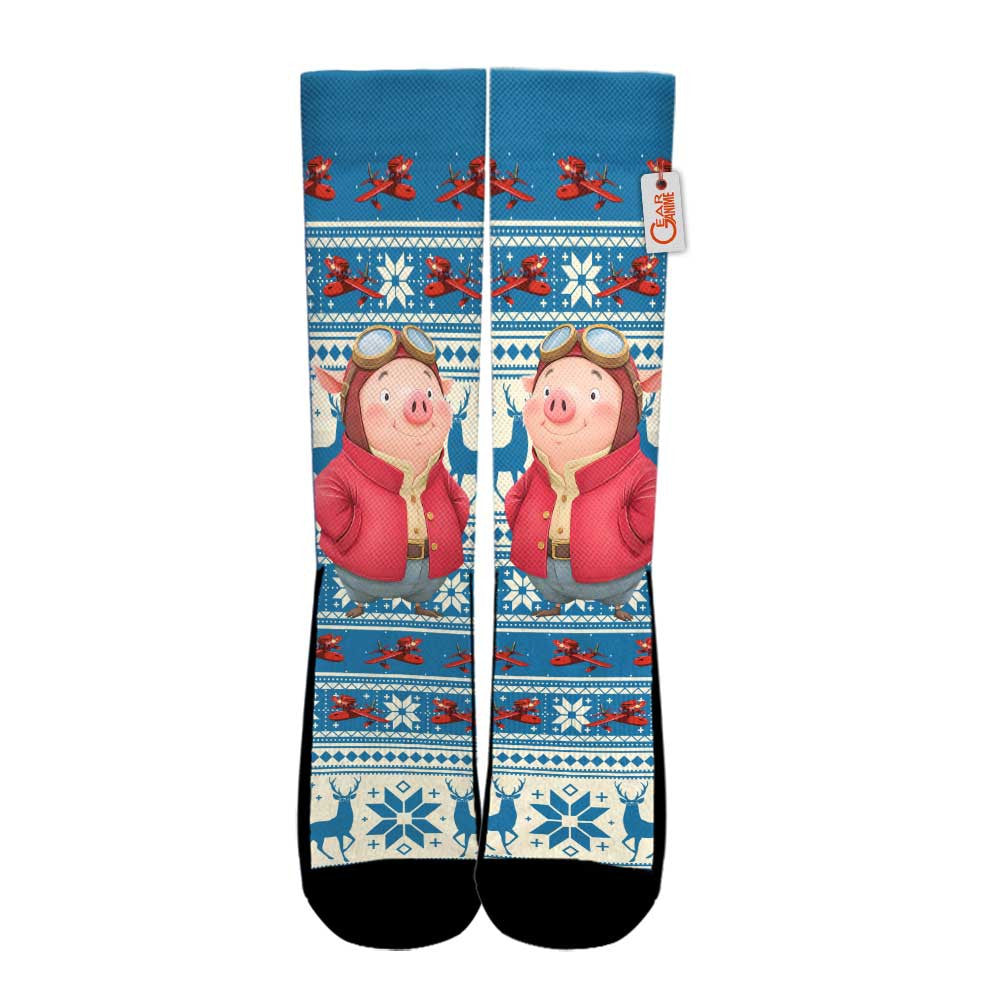 Porco Rosso Socks Christmas Ugly Style - FREE with shoes order