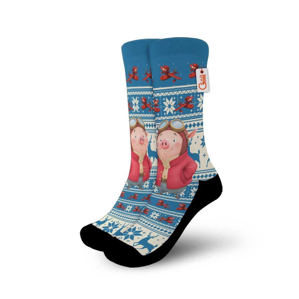 Porco Rosso Socks Christmas Ugly Style - FREE with shoes order
