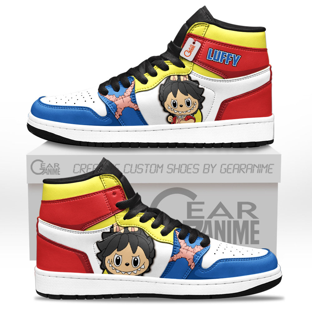 Luffy Labubu Custom High-Top Sneakers Personalized Shoes