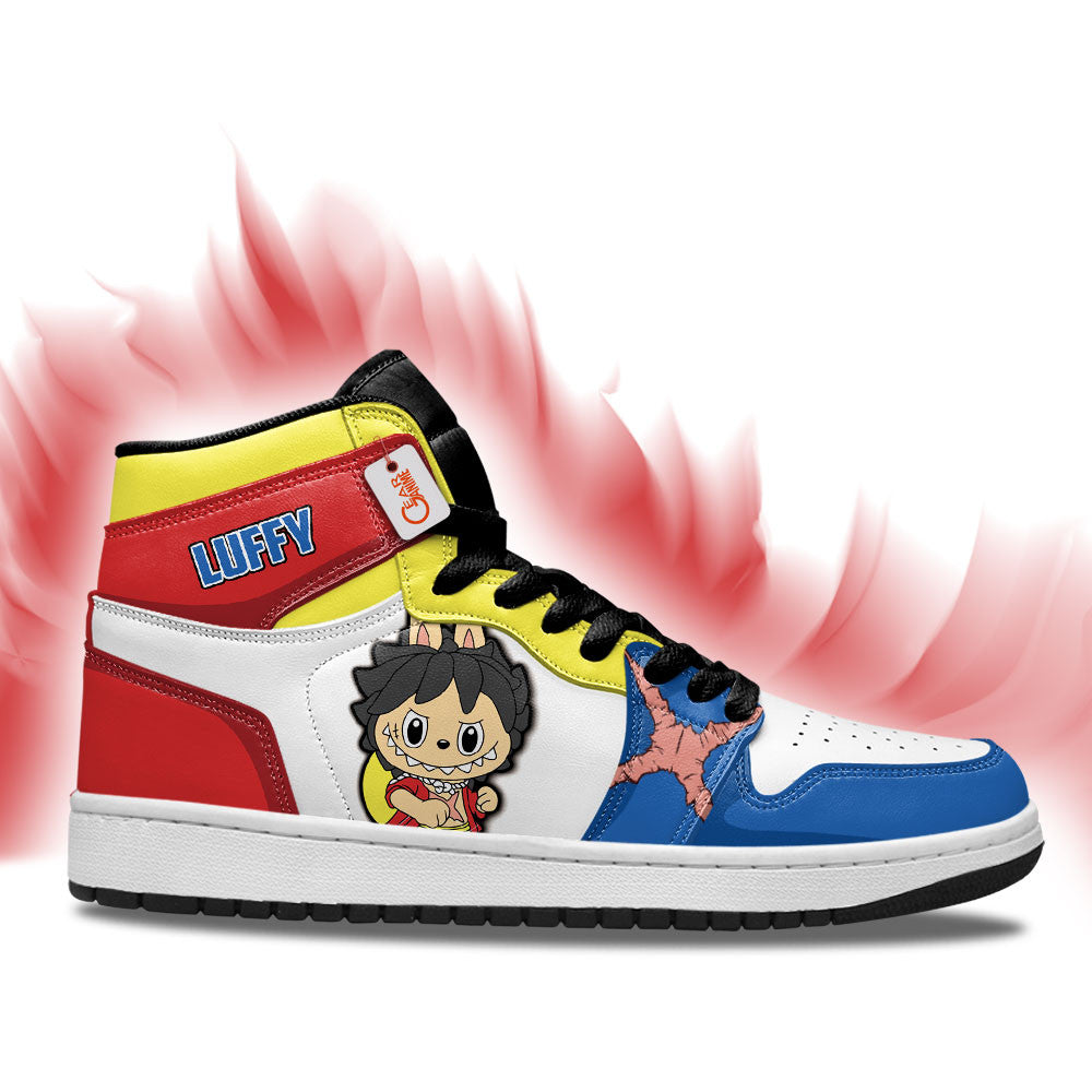 Luffy Labubu Custom High-Top Sneakers Personalized Shoes