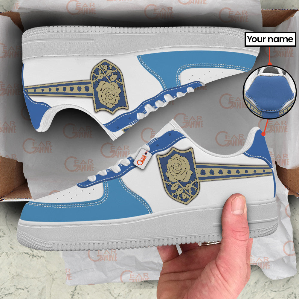 Black Blue Rose Personalized Low-Top Sneakers
