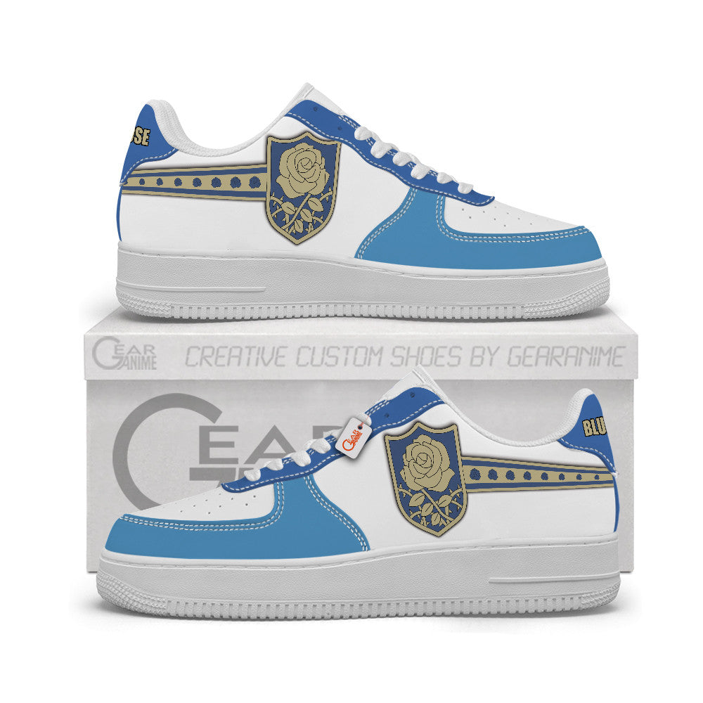 Black Blue Rose Personalized Low-Top Sneakers