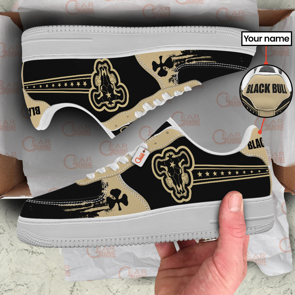 Black Black Bull Personalized Low-Top Sneakers