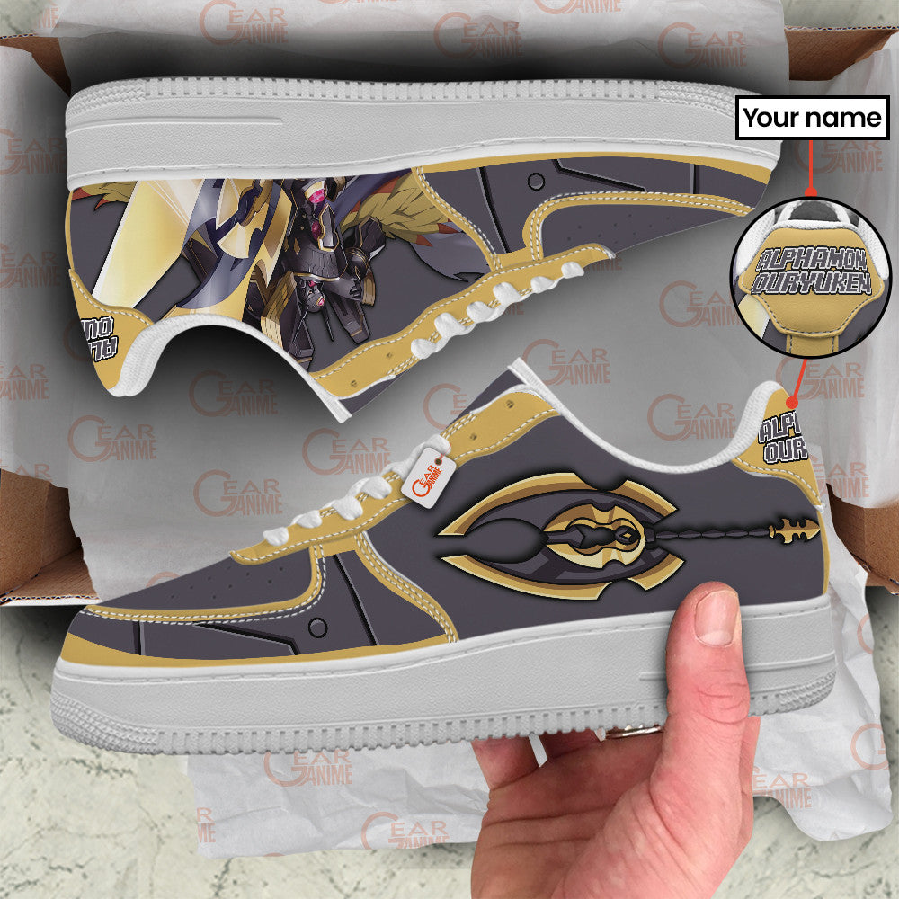 Alphamon Ouryuken Personalized Low-Top Sneakers