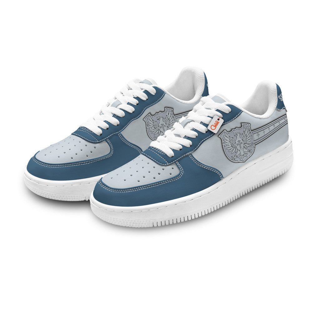 Black Silver Eagle Personalized Low-Top Sneakers