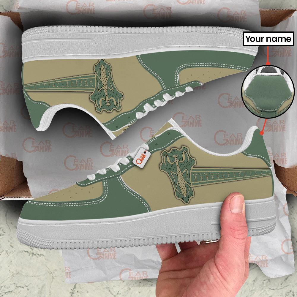 Black Green Mantis Personalized Low-Top Sneakers