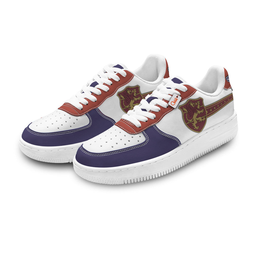 Black Crimson Lion Personalized Low-Top Sneakers