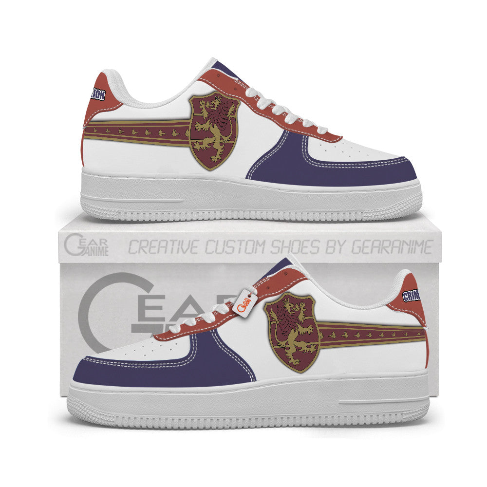 Black Crimson Lion Personalized Low-Top Sneakers