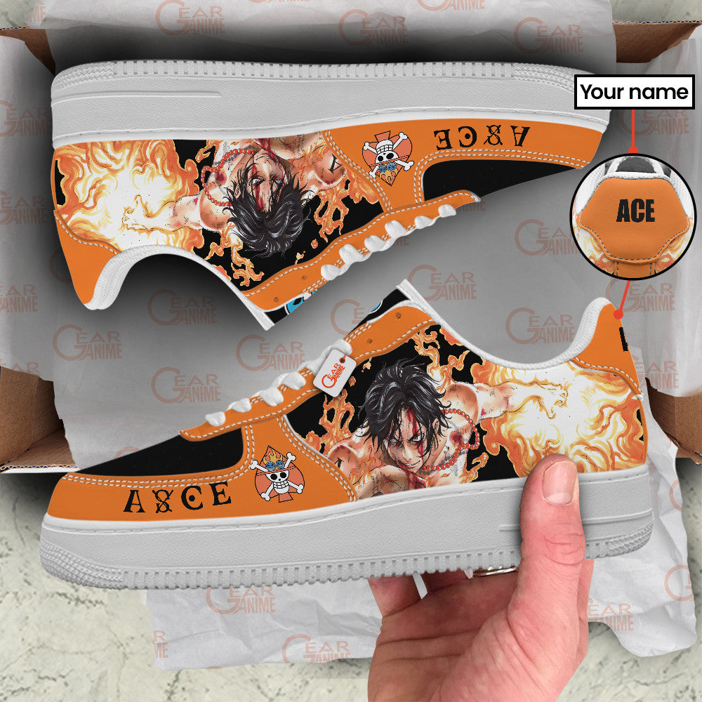 Portgas D. Ace Personalized Low-Top Sneakers