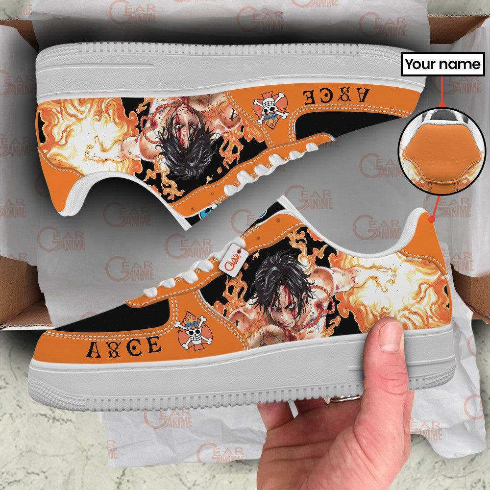Portgas D. Ace Personalized Low-Top Sneakers