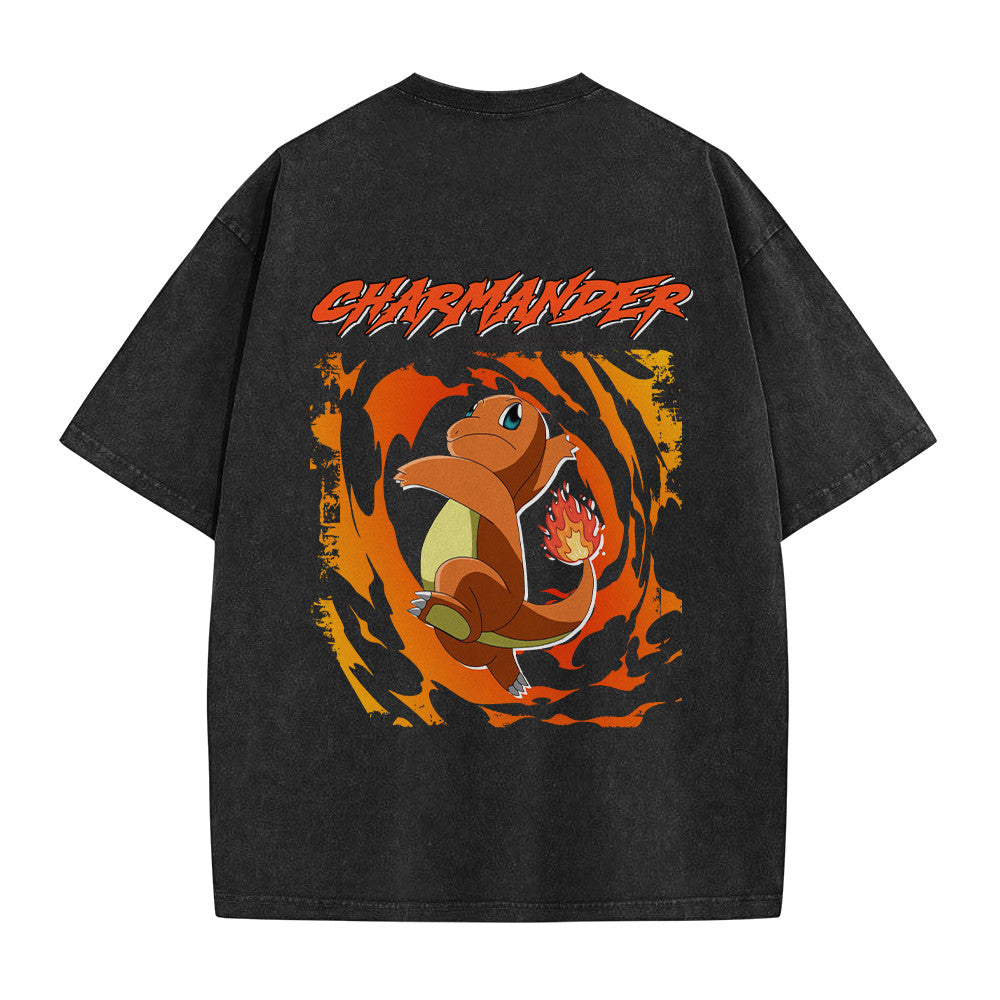 Pokemon Personalized Charmander Vintage Washed T-Shirt