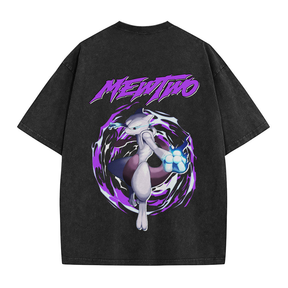 Pokemon Personalized Mewtwo Vintage Washed T-Shirt
