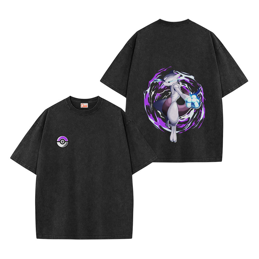 Pokemon Personalized Mewtwo Vintage Washed T-Shirt