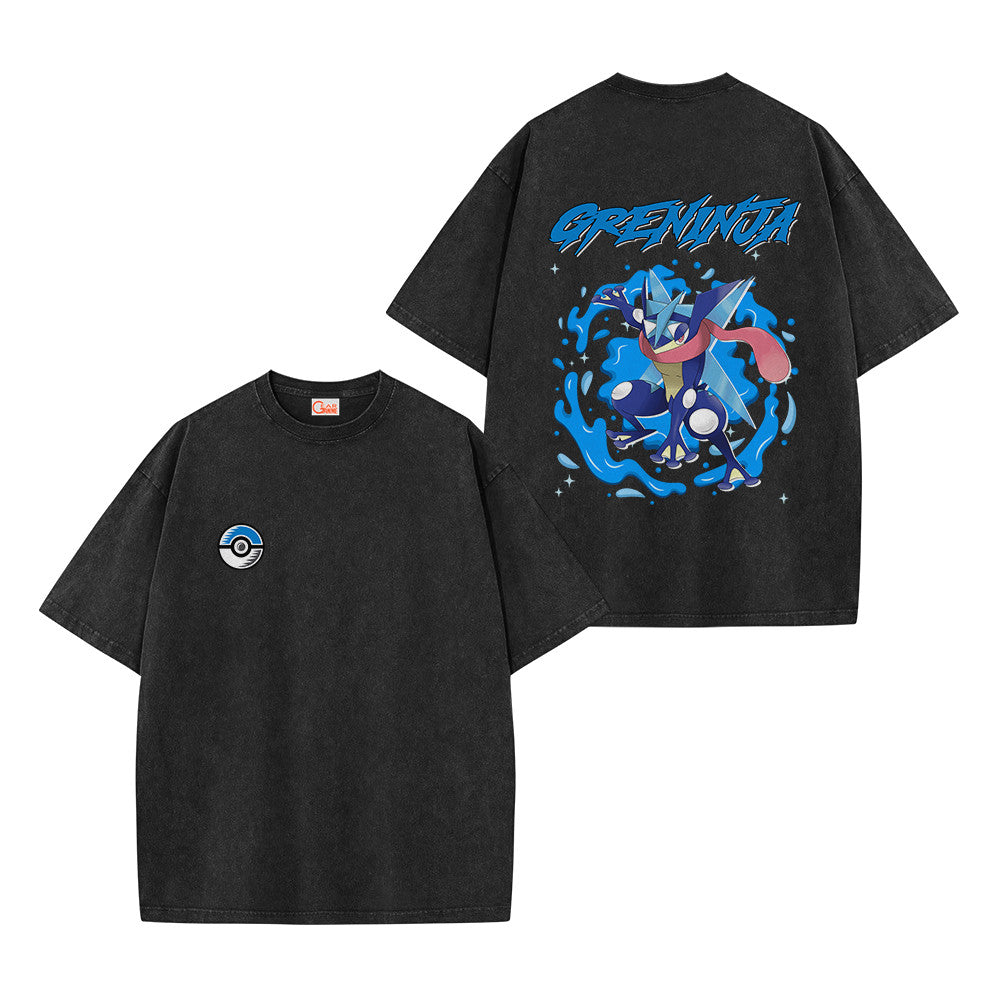 Pokemon Personalized Greninja Vintage Washed T-Shirt