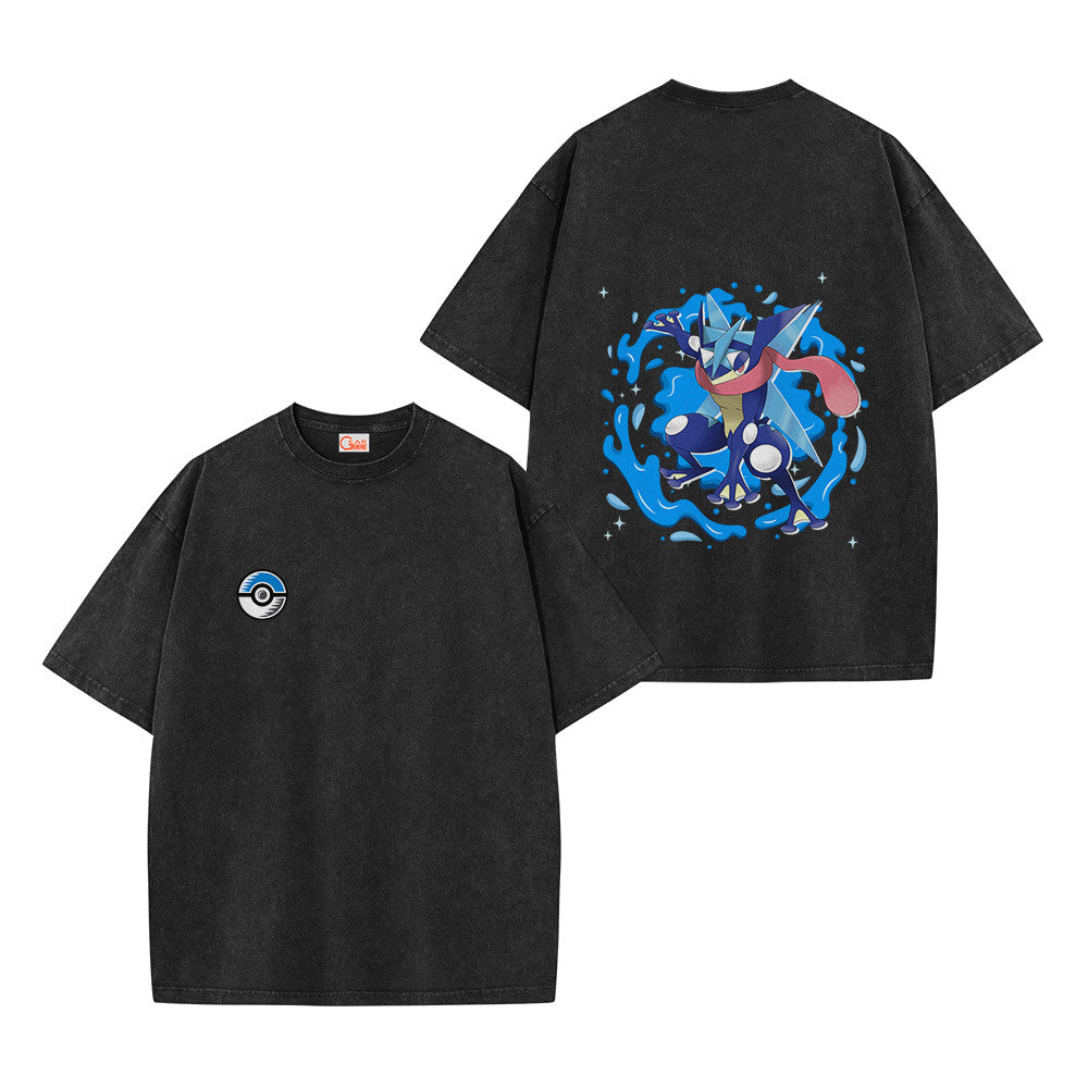 Pokemon Personalized Greninja Vintage Washed T-Shirt