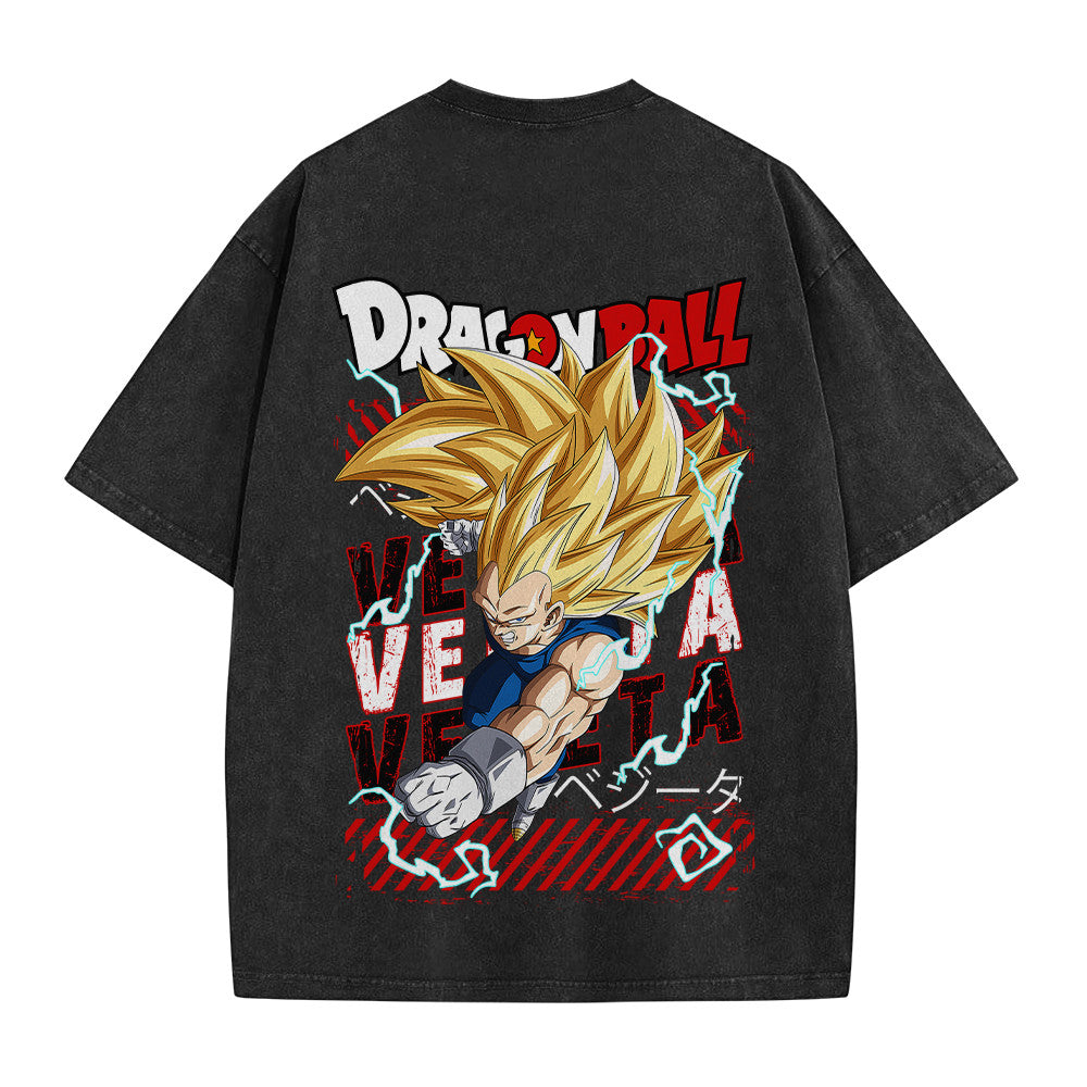 Dragon Ball Vegeta Super Saiyan 3 Vintage Washed T-Shirt