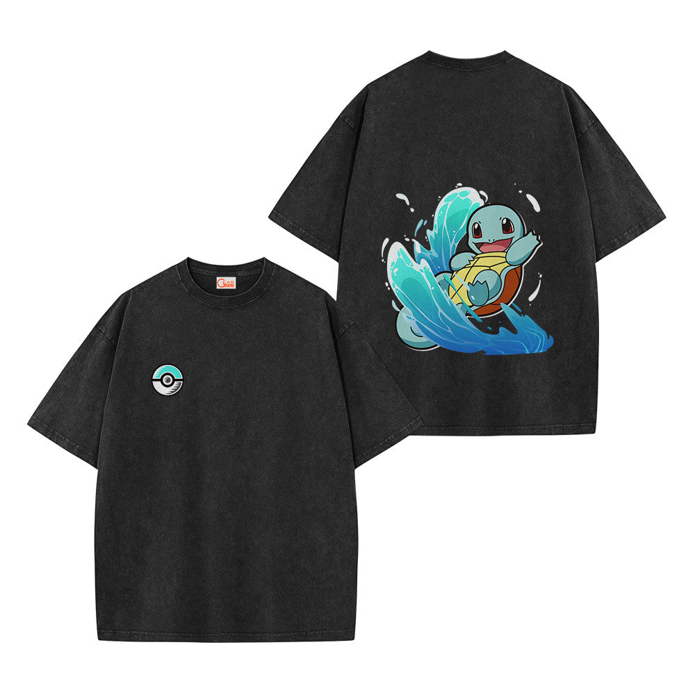 Pokemon Personalized Squirtle Vintage Washed T-Shirt