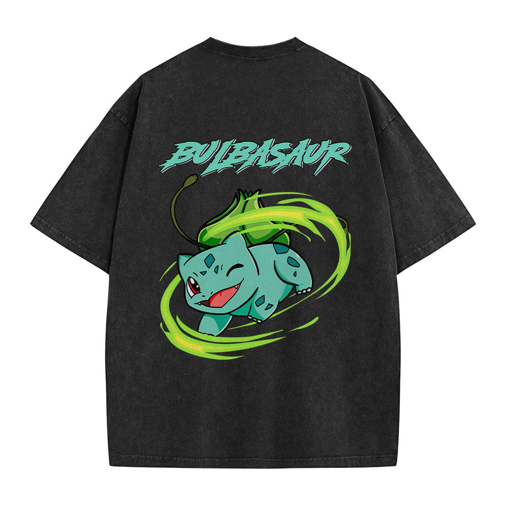 Pokemon Personalized Bulbasaur Vintage Washed T-Shirt