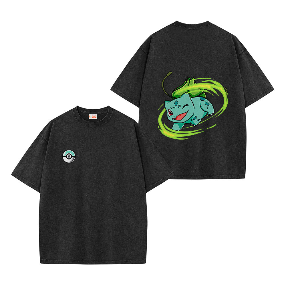 Pokemon Personalized Bulbasaur Vintage Washed T-Shirt