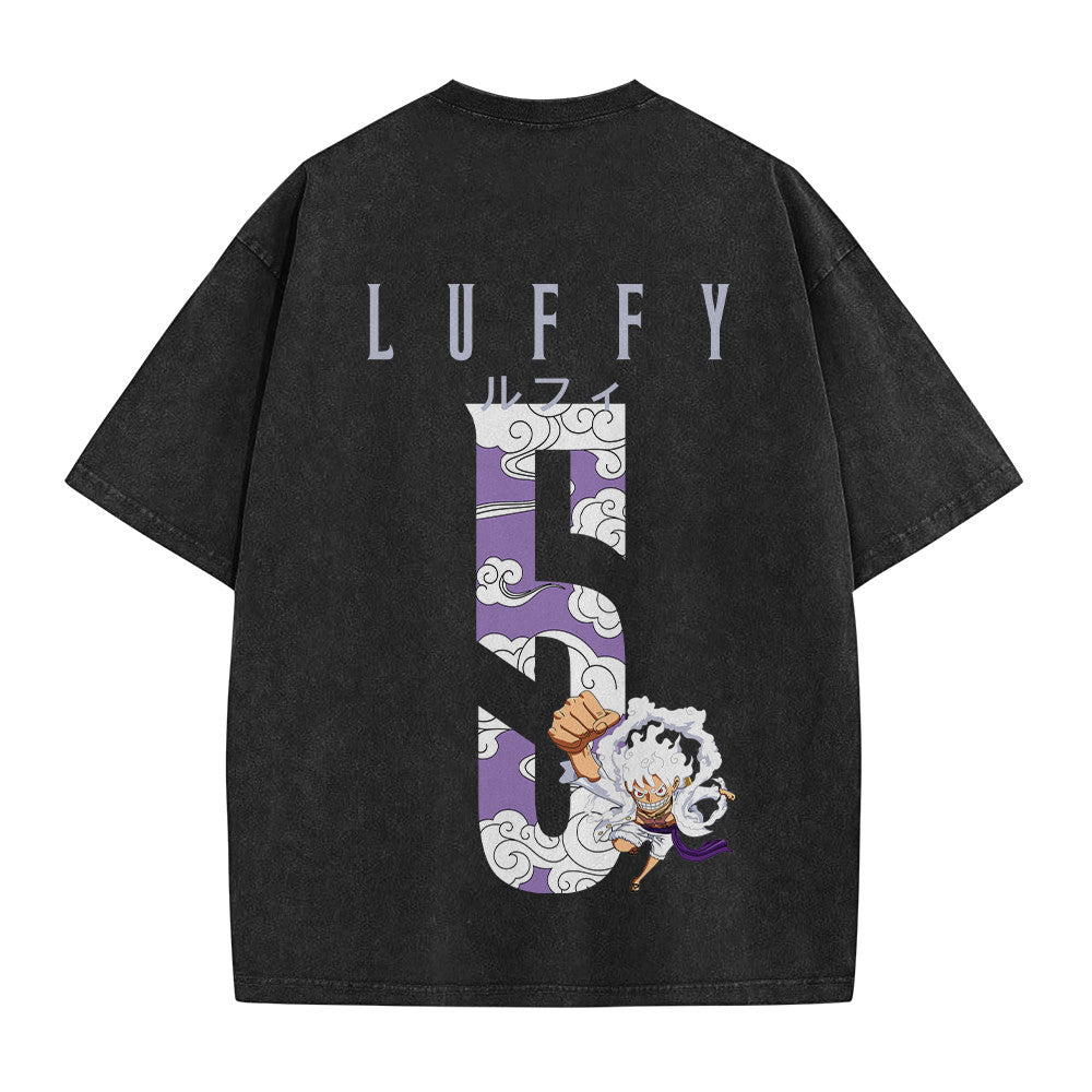 One Piece Luffy 5 Personalized Vintage Washed T-Shirt