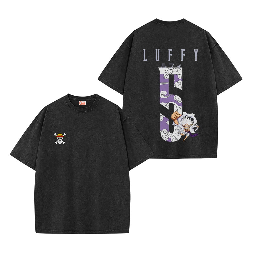One Piece Luffy 5 Personalized Vintage Washed T-Shirt