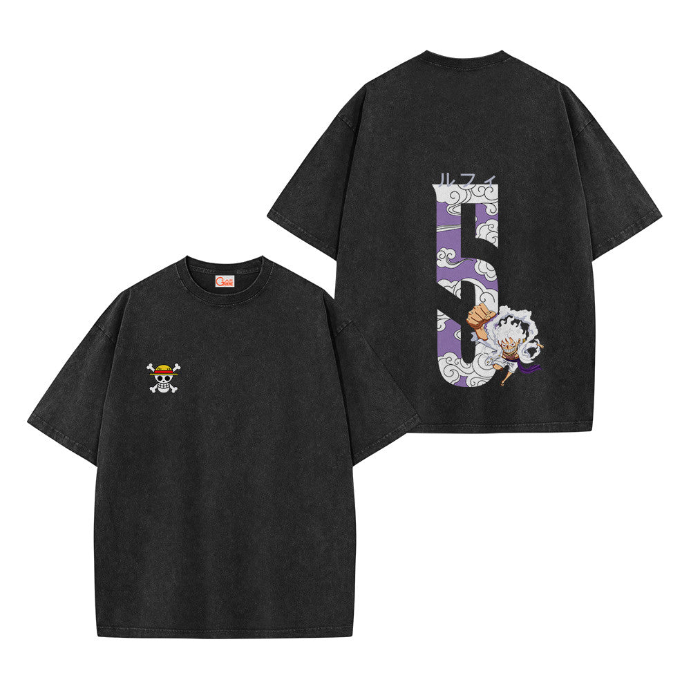 One Piece Luffy 5 Personalized Vintage Washed T-Shirt