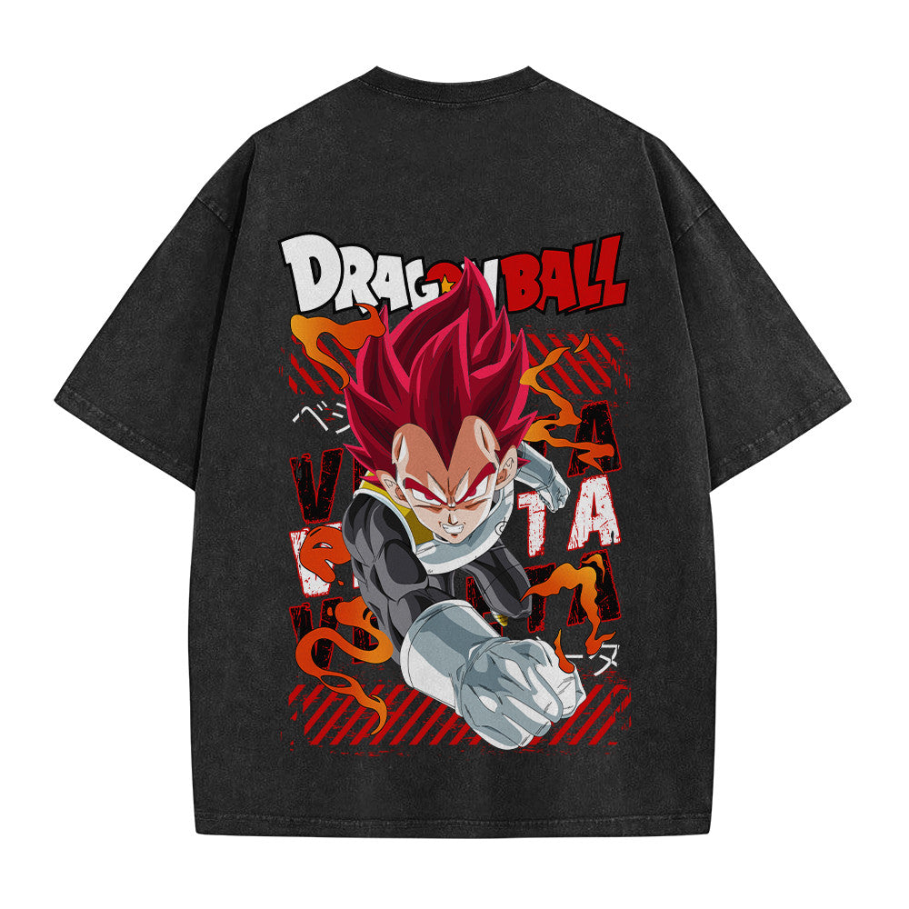 Dragon Ball Vegeta Super Saiyan God Vintage Washed T-Shirt