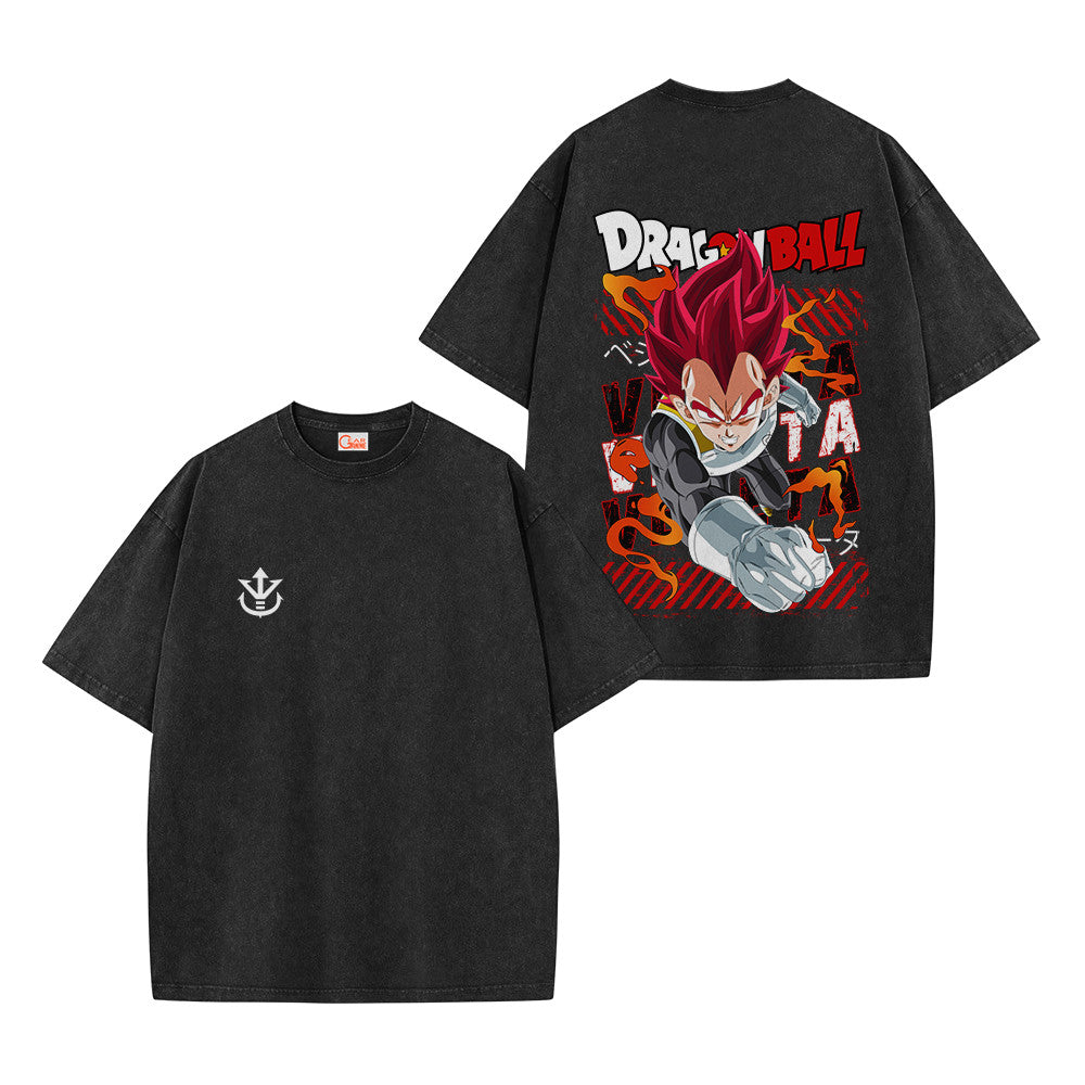 Dragon Ball Vegeta Super Saiyan God Vintage Washed T-Shirt