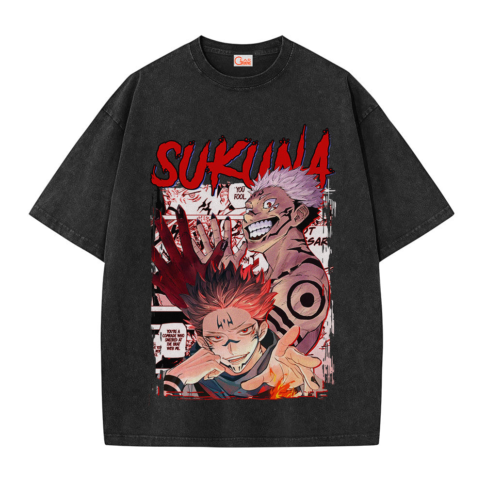 Jujutsu Kaisen Sukuna Ryoumen Vintage Washed T-Shirt