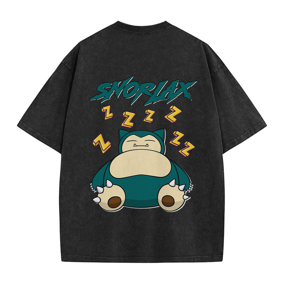Pokemon Personalized Snorlax Vintage Washed T-Shirt