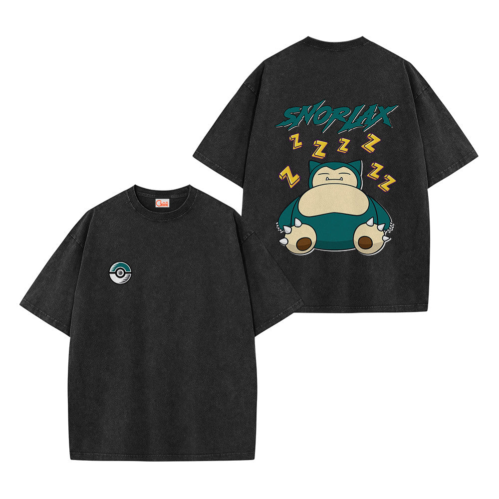 Pokemon Personalized Snorlax Vintage Washed T-Shirt
