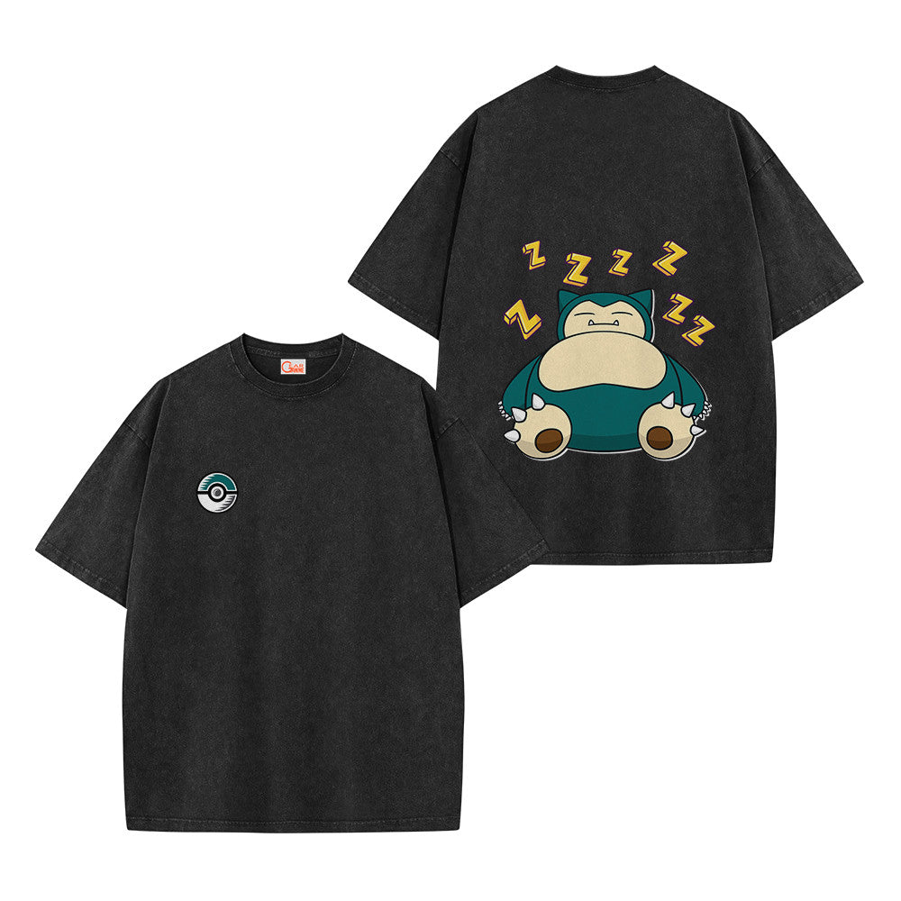 Pokemon Personalized Snorlax Vintage Washed T-Shirt