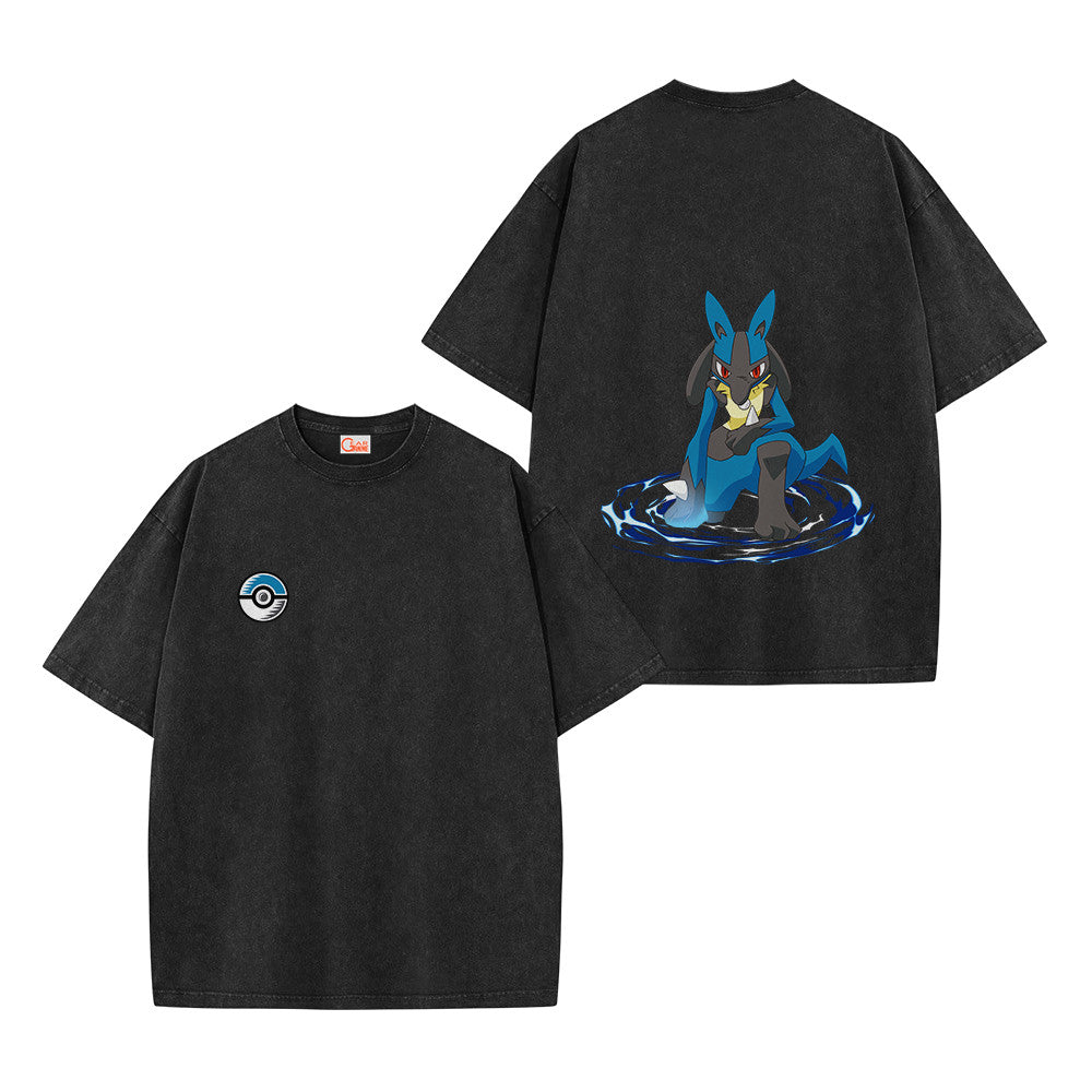 Pokemon Personalized Lucario Vintage Washed T-Shirt