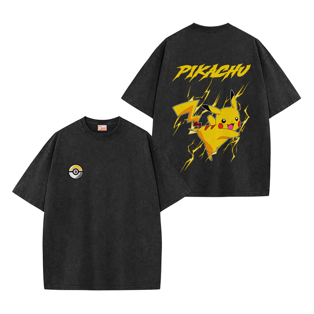 Pokemon Personalized Pikachu Vintage Washed T-Shirt