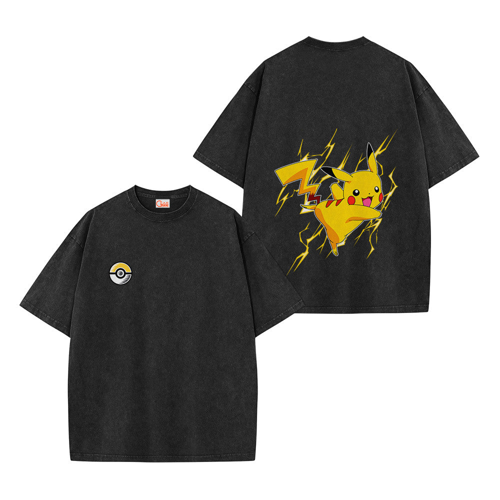 Pokemon Personalized Pikachu Vintage Washed T-Shirt