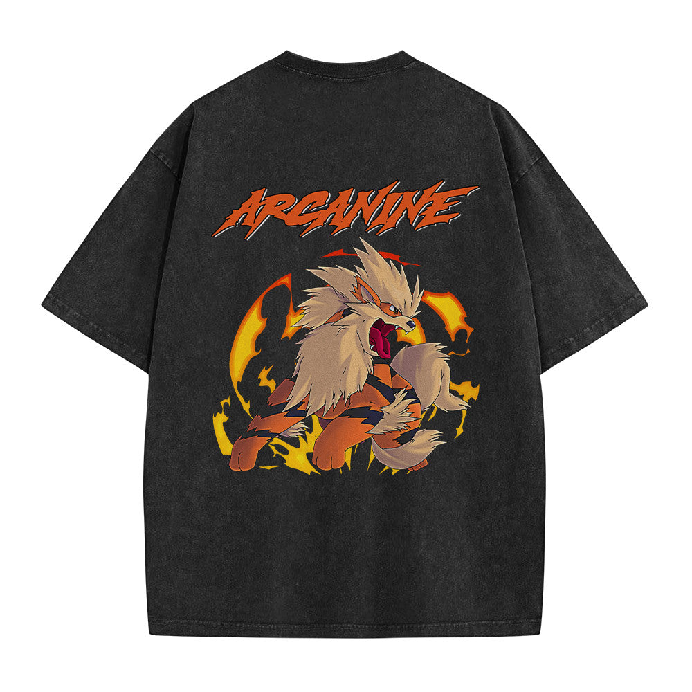 Pokemon Personalized Arcanine Vintage Washed T-Shirt