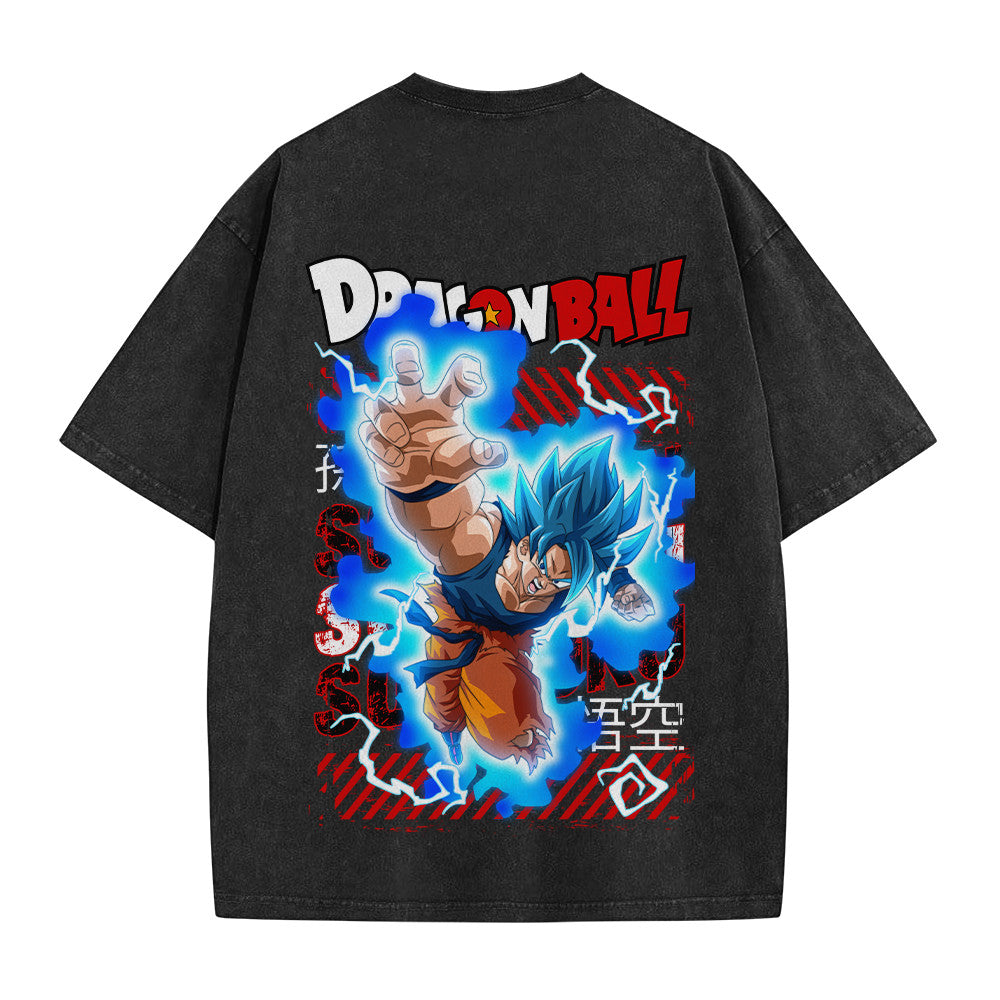 Dragon Ball Goku Super Saiyan Blue Vintage Washed T-Shirt