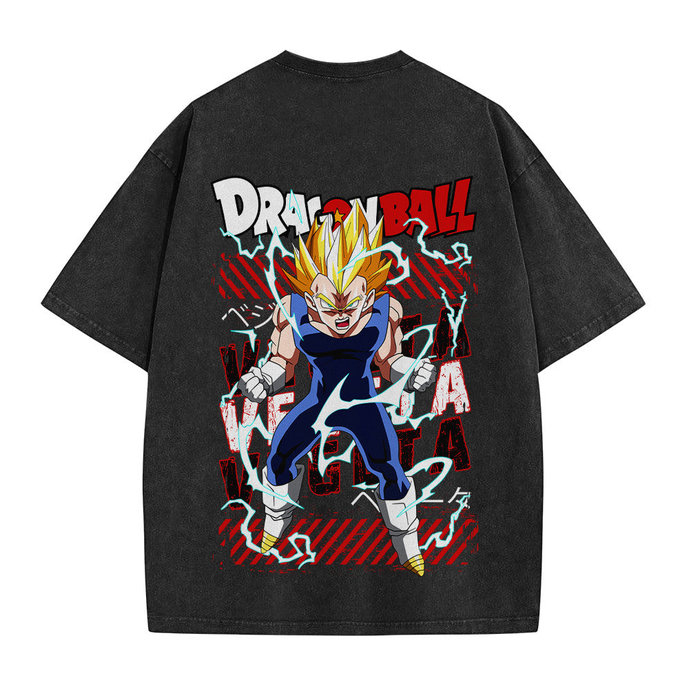 Dragon Ball Vegeta Super Saiyan 2 Vintage Washed T-Shirt