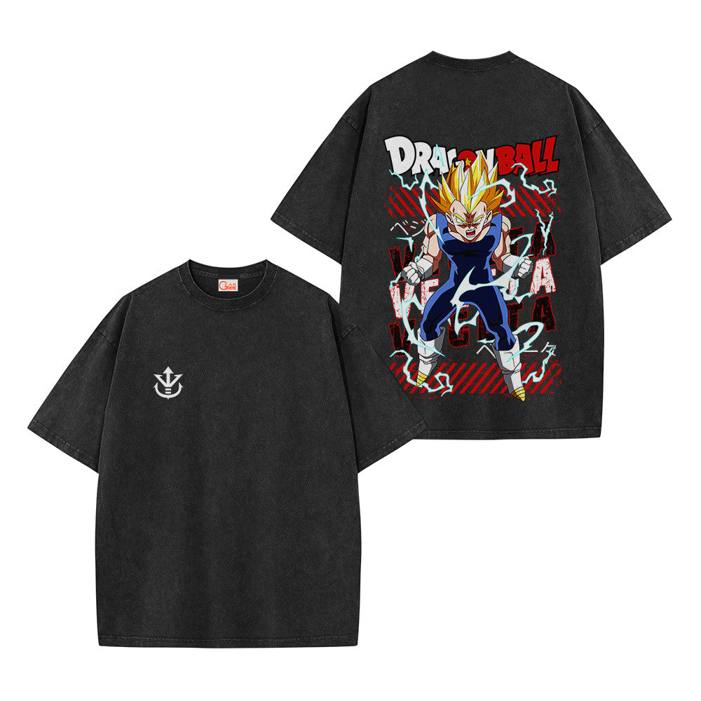 Dragon Ball Vegeta Super Saiyan 2 Vintage Washed T-Shirt