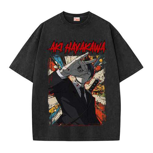 Chainsaw Man Aki Hayakawa Vintage Washed T-Shirt