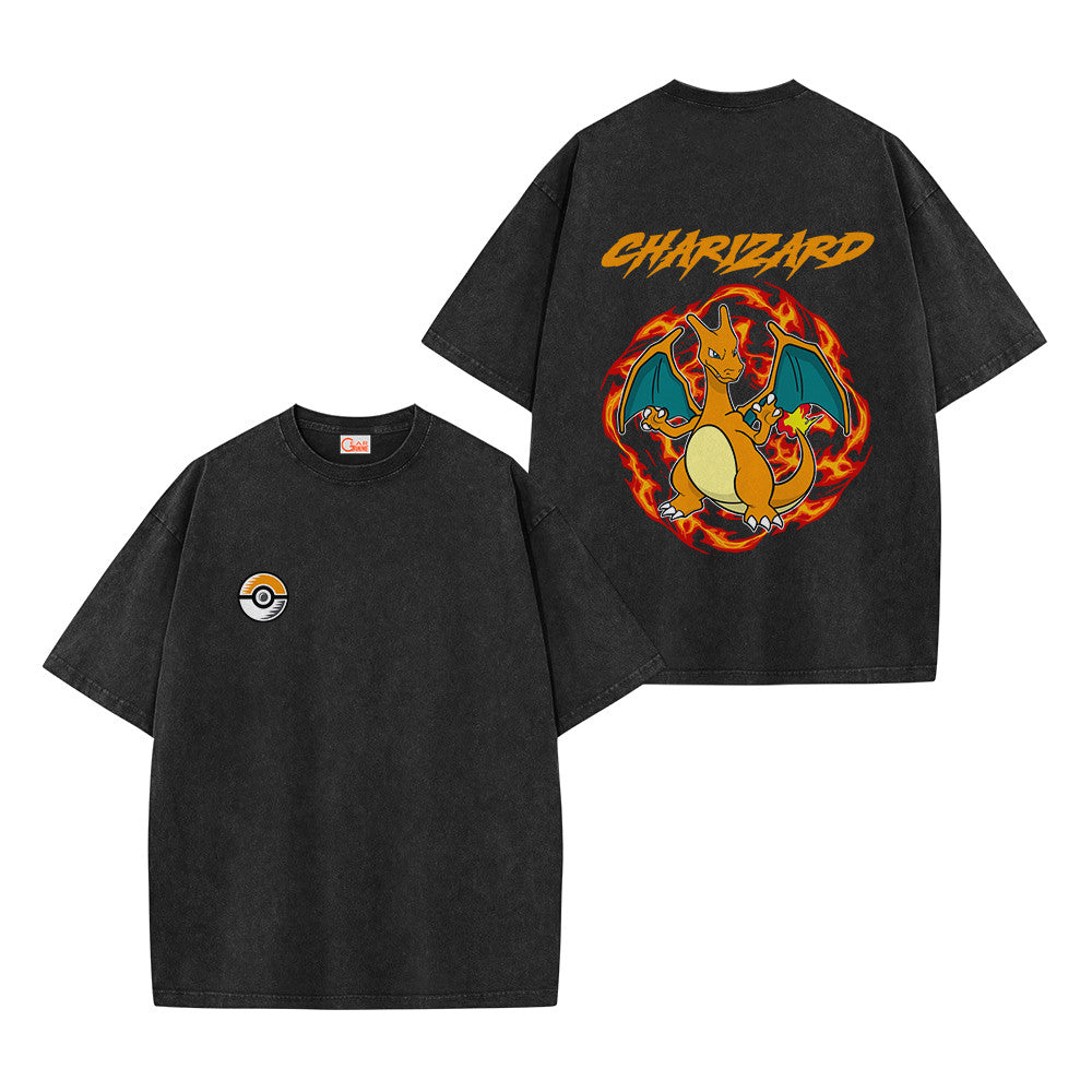 Pokemon Personalized Charizard Vintage Washed T-Shirt