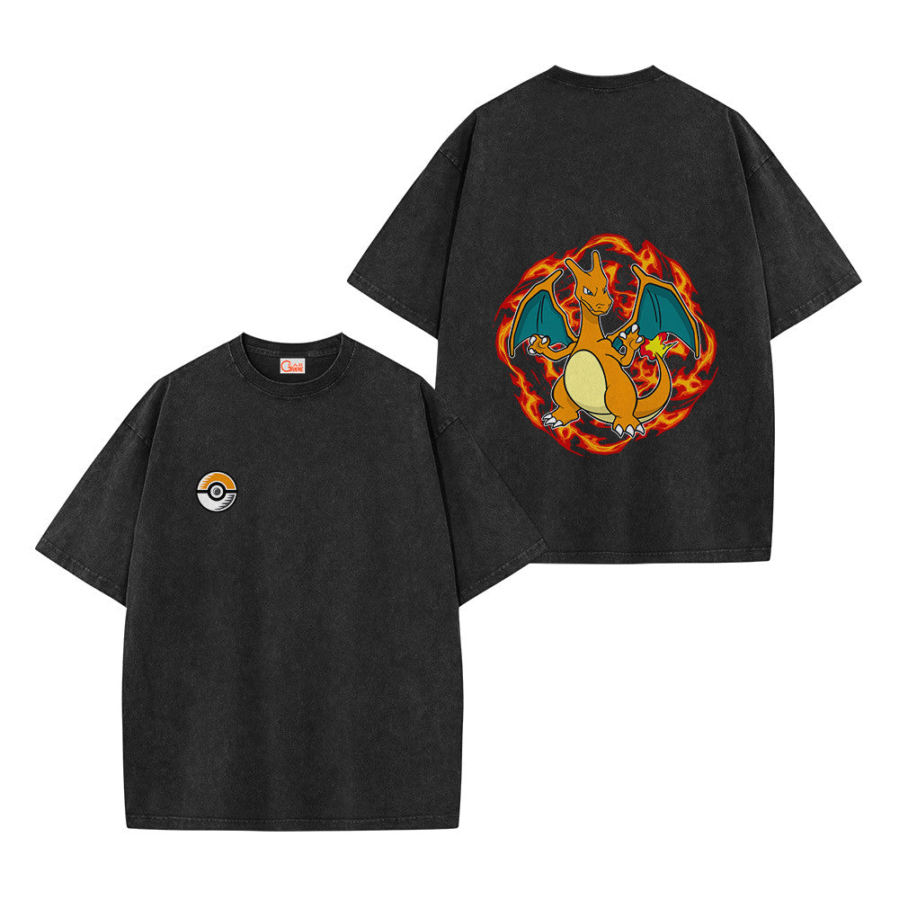 Pokemon Personalized Charizard Vintage Washed T-Shirt