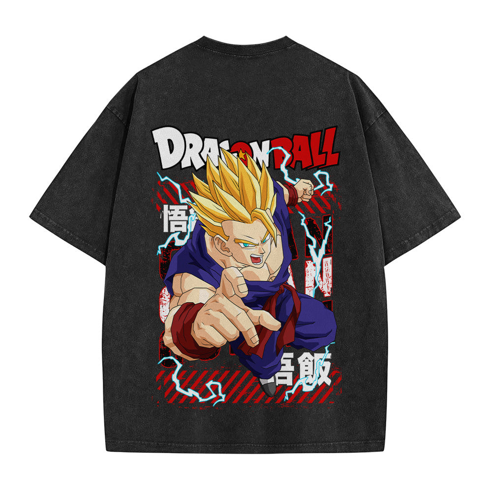 Dragon Ball Gohan Adult Super Saiyan 2 Vintage Washed T-Shirt